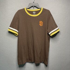 San Diego Padres Brown & Yellow 47 Brand Mens Ringer Tee M